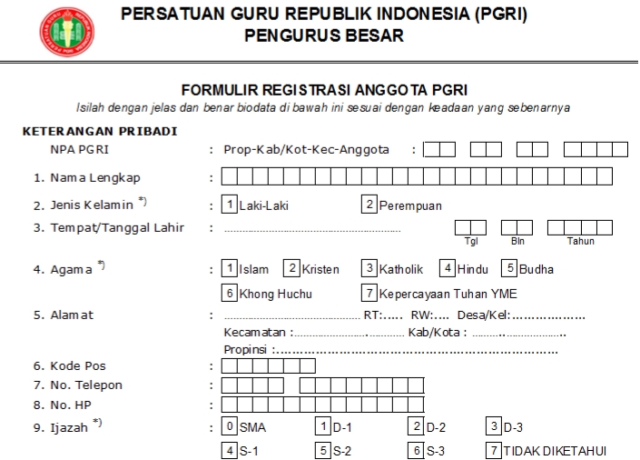 Pendaftaran PGRI Kota Banda Aceh - Persatuan Guru Republik Indonesia Cabang Kota Banda Aceh